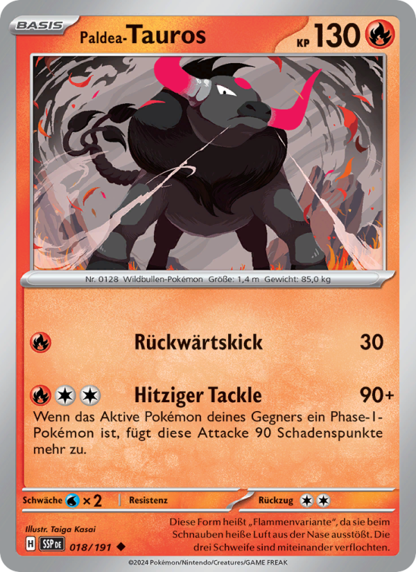 Paldea-Tauros 018 — Surging Sparks (German Pokémon TCG card)