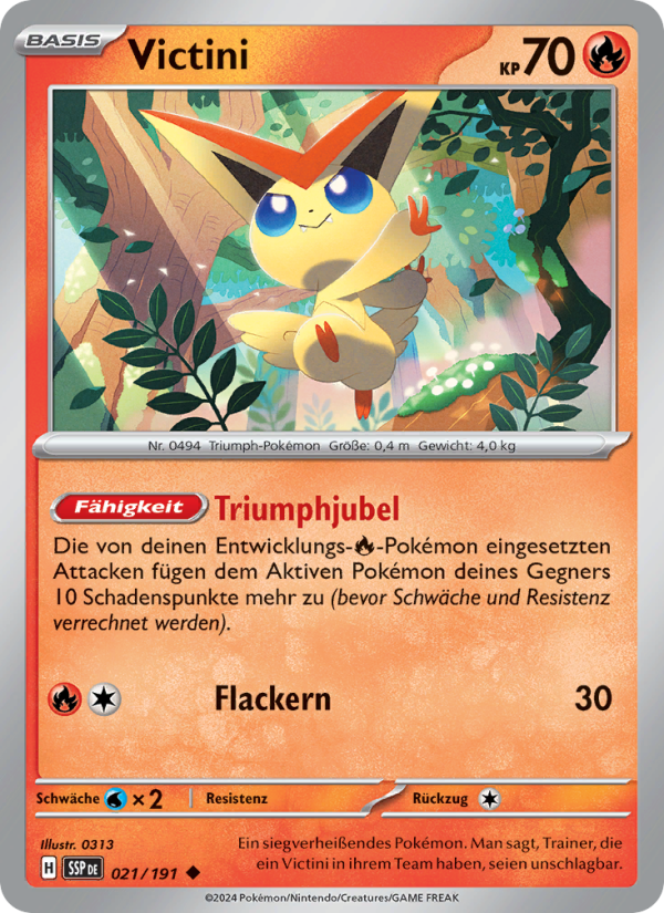 Victini 021 — Surging Sparks (German Pokémon TCG card)