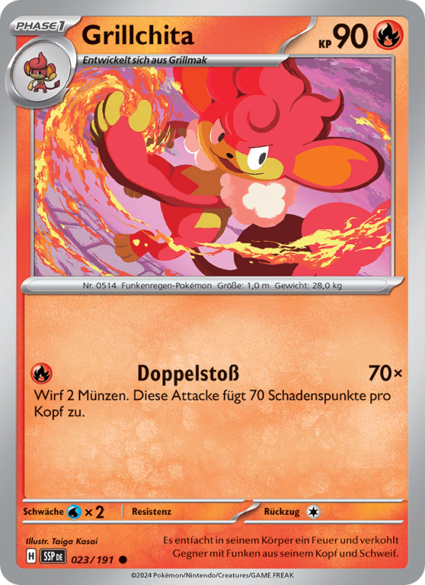 Grillchita 023 — Surging Sparks (German Pokémon TCG card)