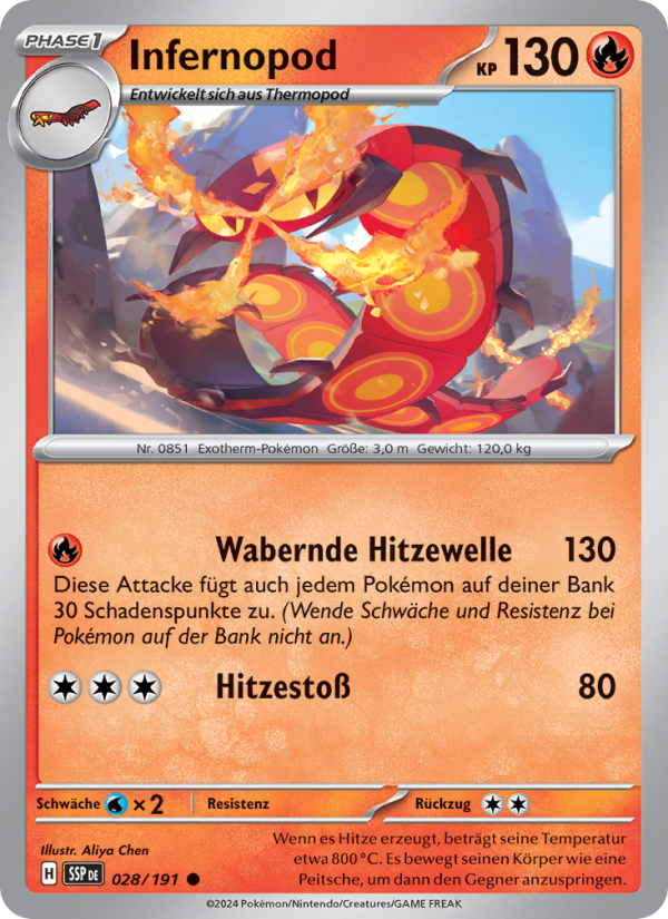 Infernopod 028 — Surging Sparks (German Pokémon TCG card)