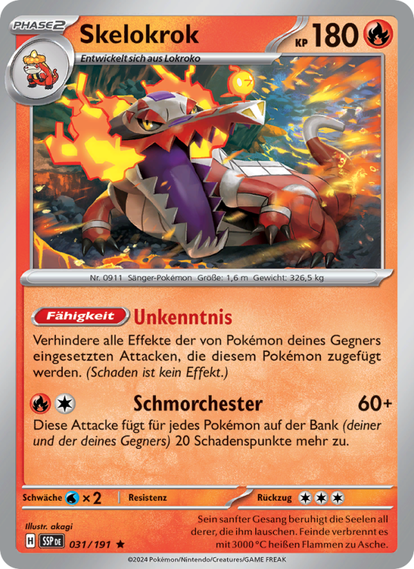 Skelokrok 031 — Surging Sparks (German Pokémon TCG card)