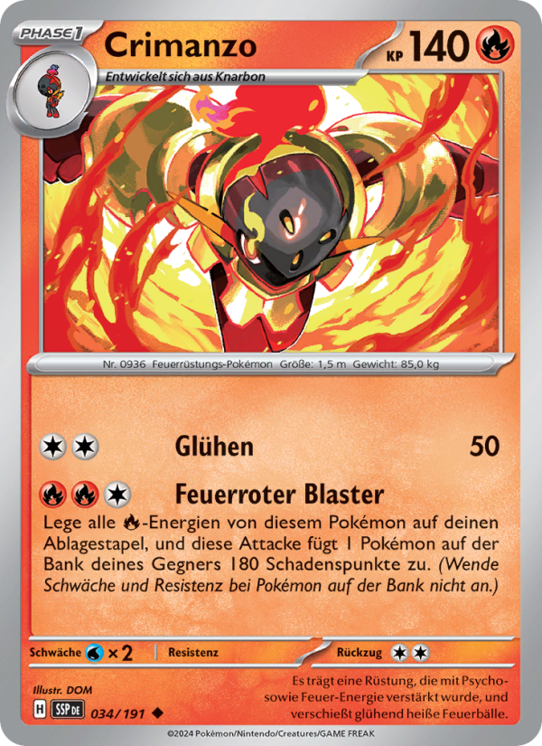 Crimanzo 034 — Surging Sparks (German Pokémon TCG card)