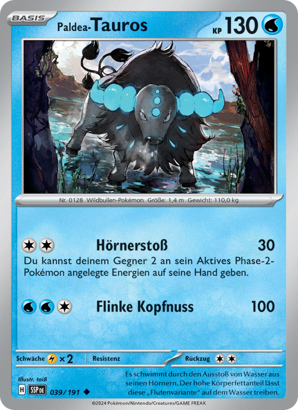 Paldea-Tauros 039 — Surging Sparks (German Pokémon TCG card)