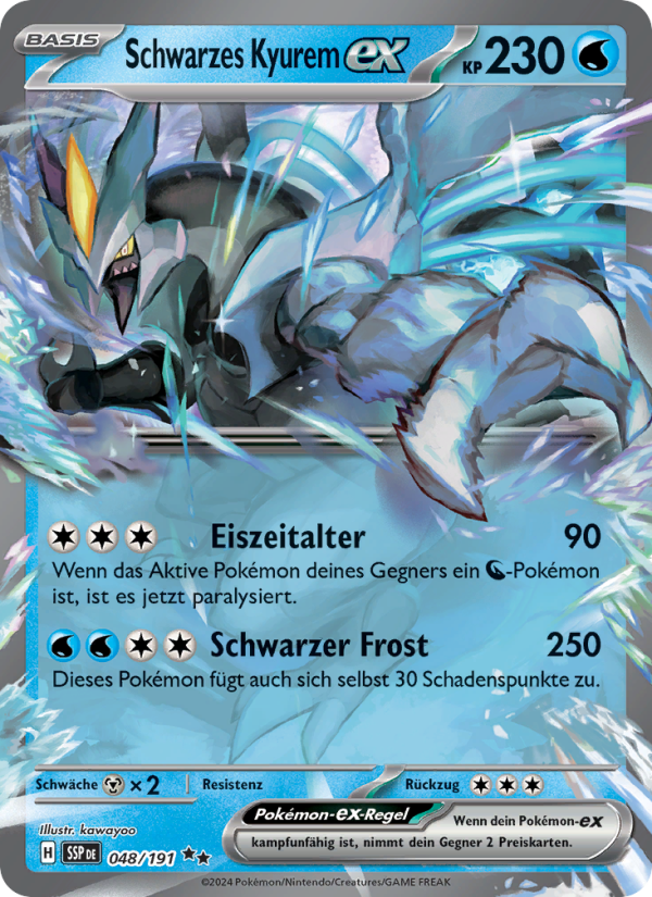 Schwarzes Kyurem-ex 048 — Surging Sparks (German Pokémon TCG card)