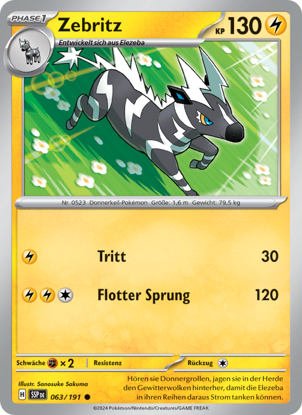 Zebritz 063 — Surging Sparks (German Pokémon TCG card)