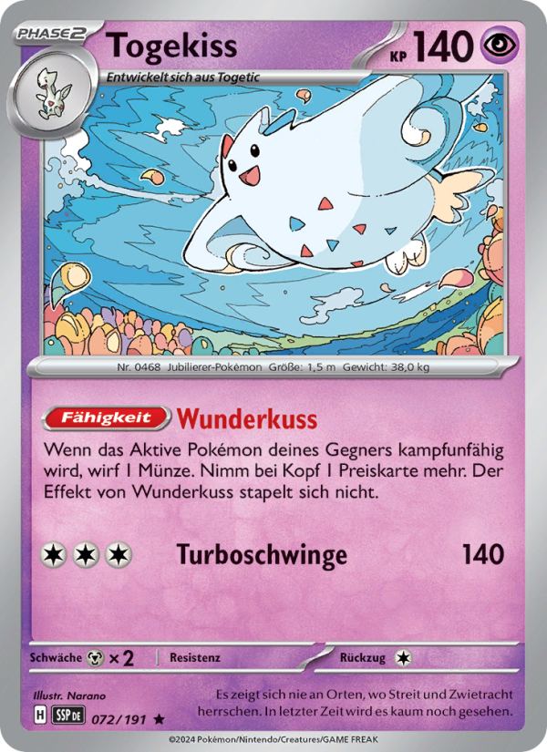 Togekiss 072 — Surging Sparks (German Pokémon TCG card)
