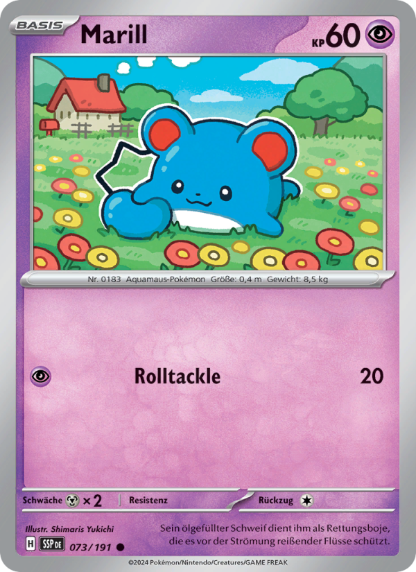 Marill 073 — Surging Sparks (German Pokémon TCG card)