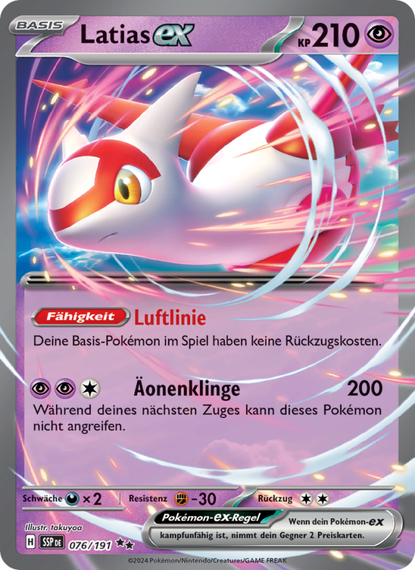 Latias-ex 076 — Surging Sparks (German Pokémon TCG card)