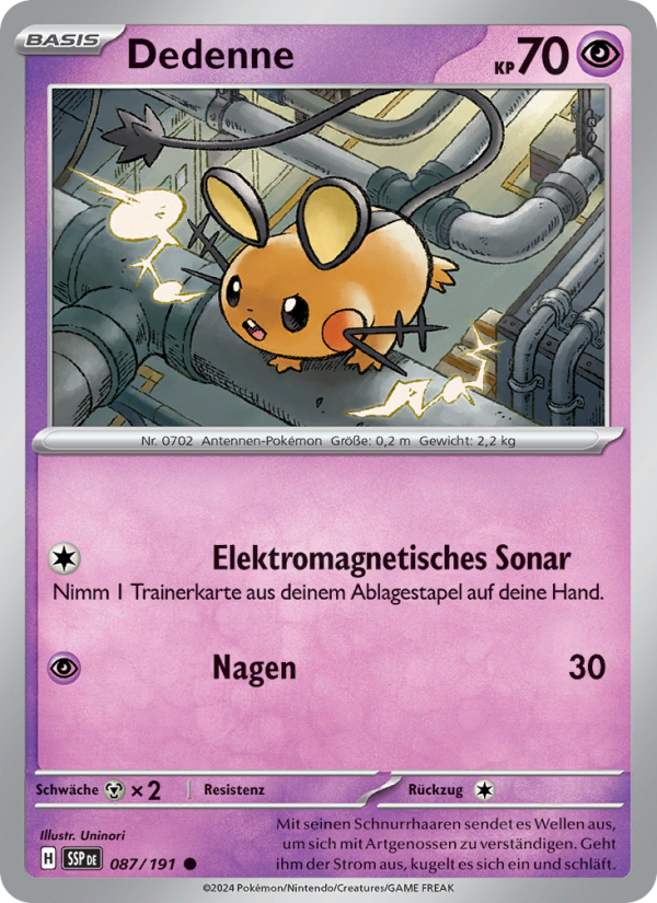 Dedenne 087 — Surging Sparks (German Pokémon TCG card)