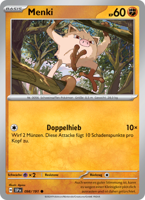 Menki 098 — Surging Sparks (German Pokémon TCG card)