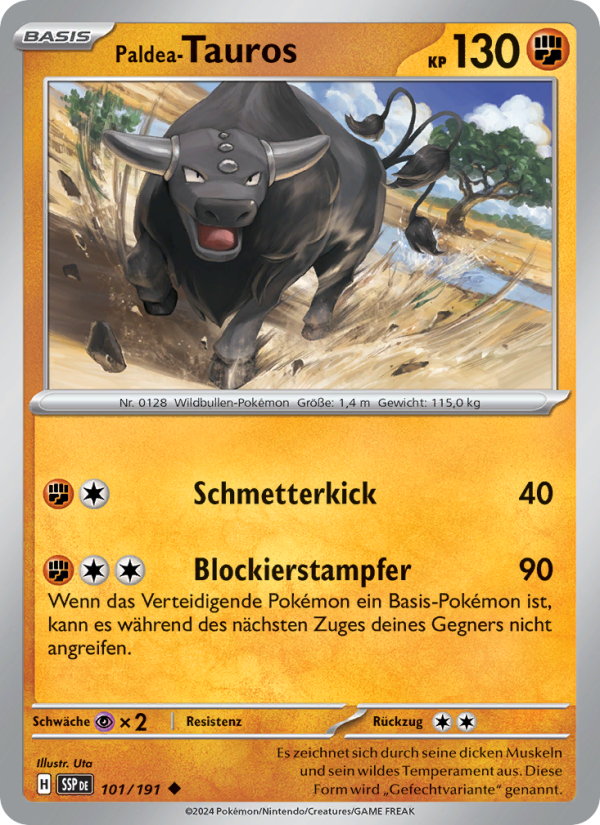 Paldea-Tauros 101 — Surging Sparks (German Pokémon TCG card)