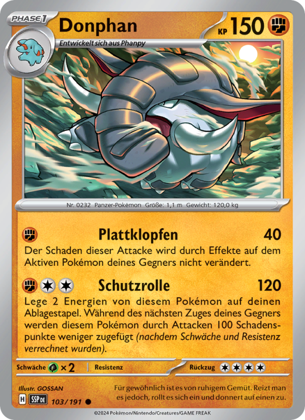 Donphan 103 — Surging Sparks (German Pokémon TCG card)