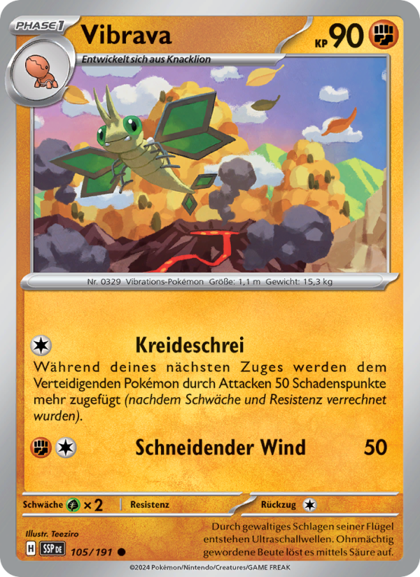Vibrava 105 — Surging Sparks (German Pokémon TCG card)