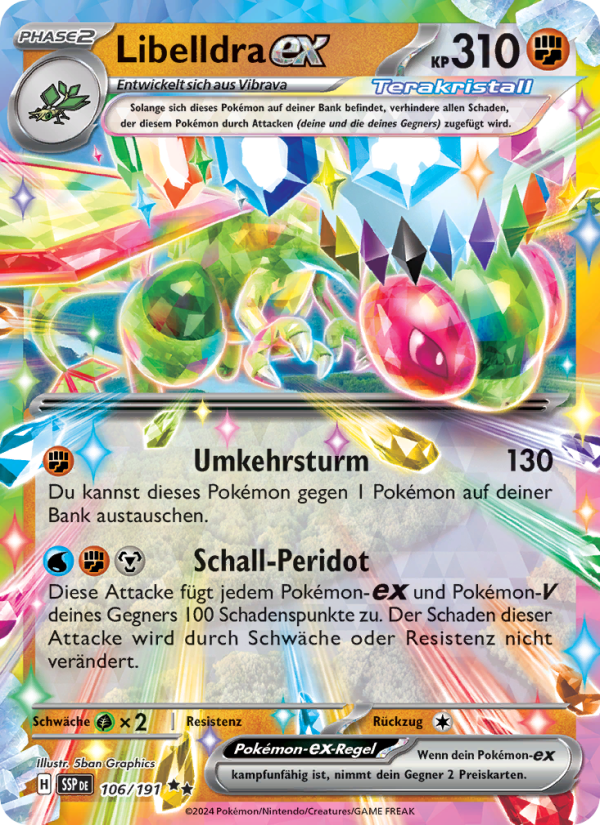 Libelldra-ex 106 — Surging Sparks (German Pokémon TCG card)
