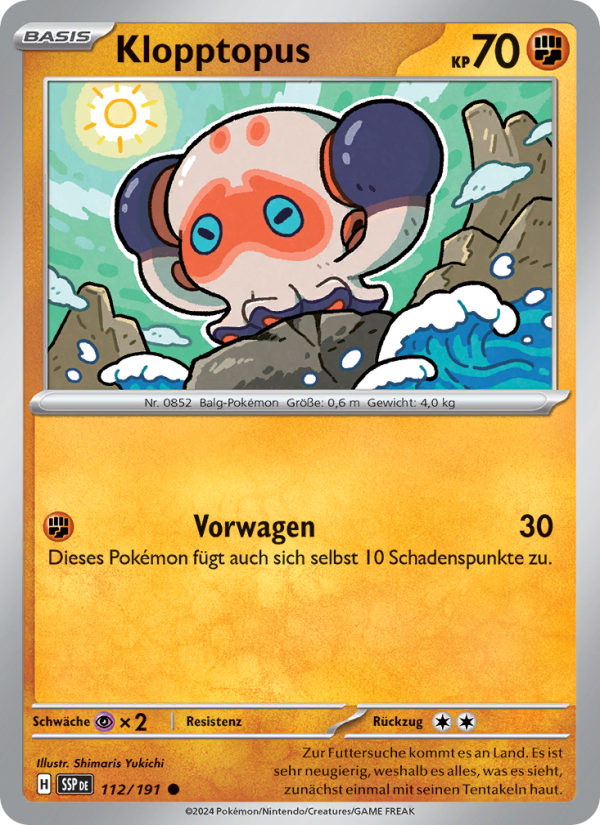 Klopptopus 112 — Surging Sparks (German Pokémon TCG card)
