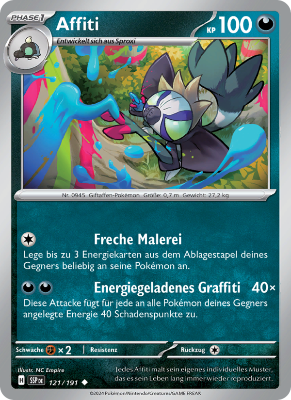 Affiti 121 — Surging Sparks (German Pokémon TCG card)