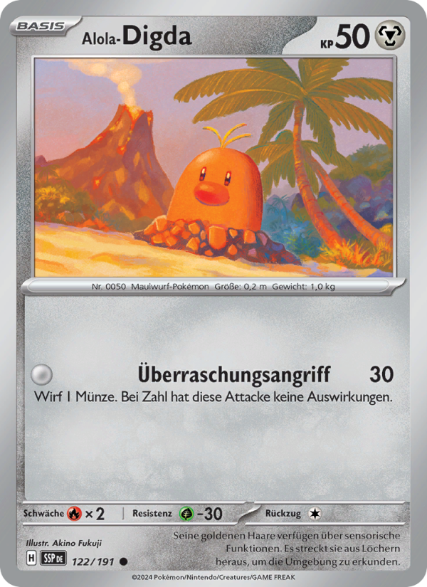 Alola-Digda 122 — Surging Sparks (German Pokémon TCG card)