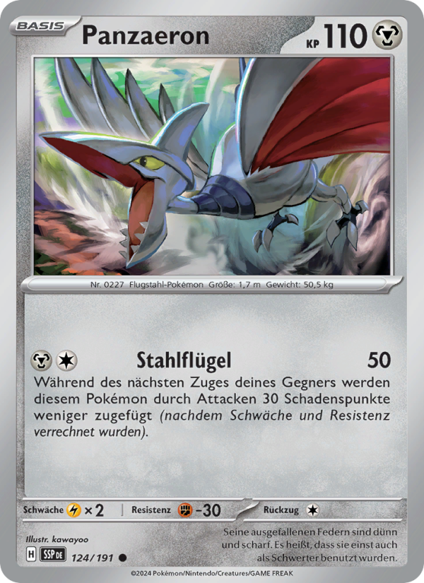 Panzaeron 124 — Surging Sparks (German Pokémon TCG card)