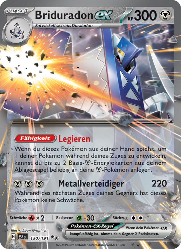 Briduradon-ex 130 — Surging Sparks (German Pokémon TCG card)