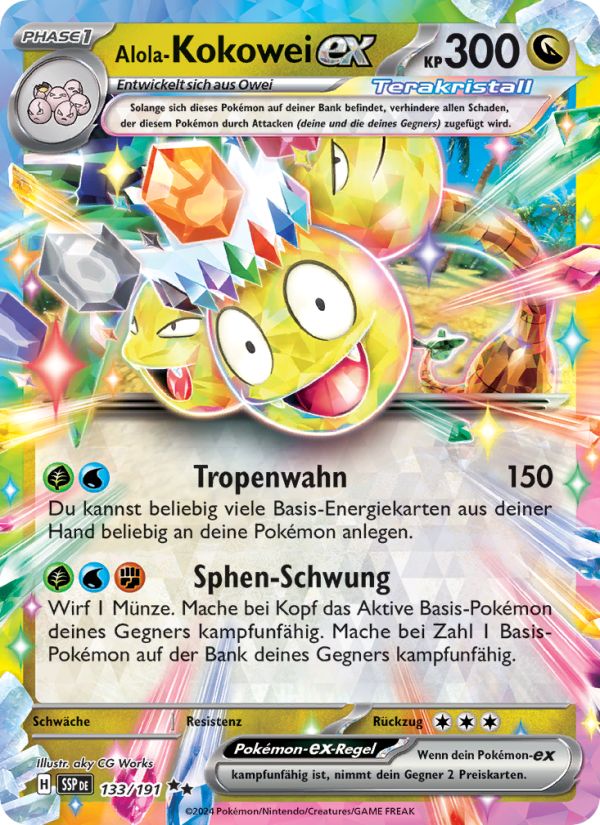 Alola-Kokowei-ex 133 — Surging Sparks (German Pokémon TCG card)