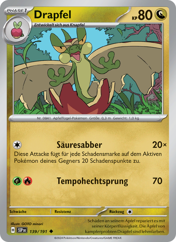 Drapfel 139 — Surging Sparks (German Pokémon TCG card)