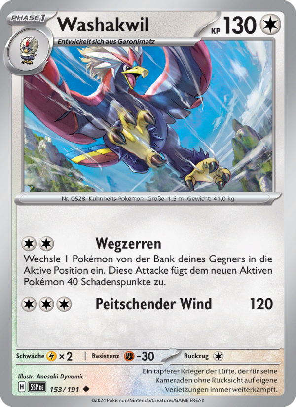 Washakwil 153 — Surging Sparks (German Pokémon TCG card)