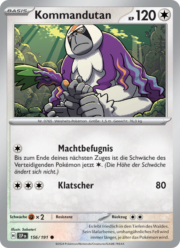 Kommandutan 156 — Surging Sparks (German Pokémon TCG card)