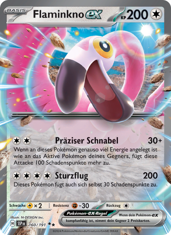 Flaminkno-ex 160 — Surging Sparks (German Pokémon TCG card)