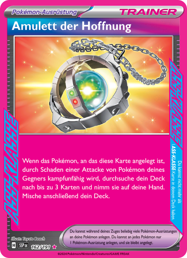 Amulett der Hoffnung 162 — Surging Sparks (German Pokémon TCG card)