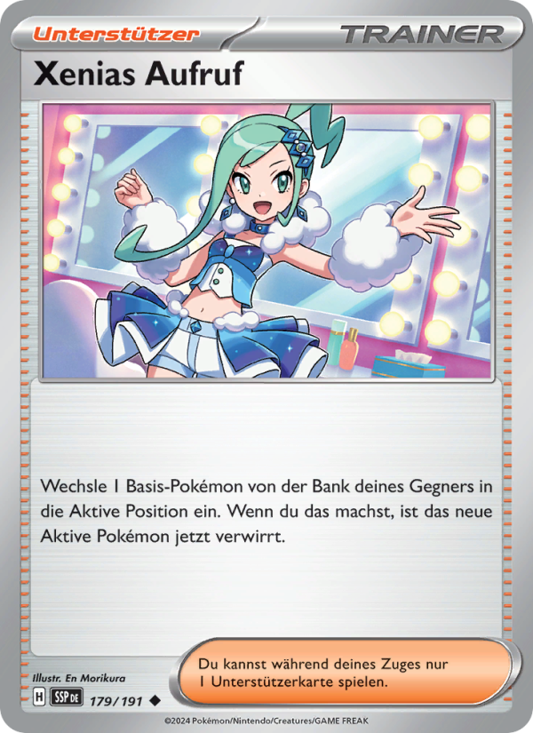 Xenias Aufruf 179 — Surging Sparks (German Pokémon TCG card)