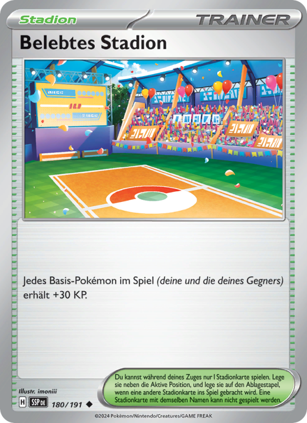 Belebtes Stadion 180 — Surging Sparks (German Pokémon TCG card)