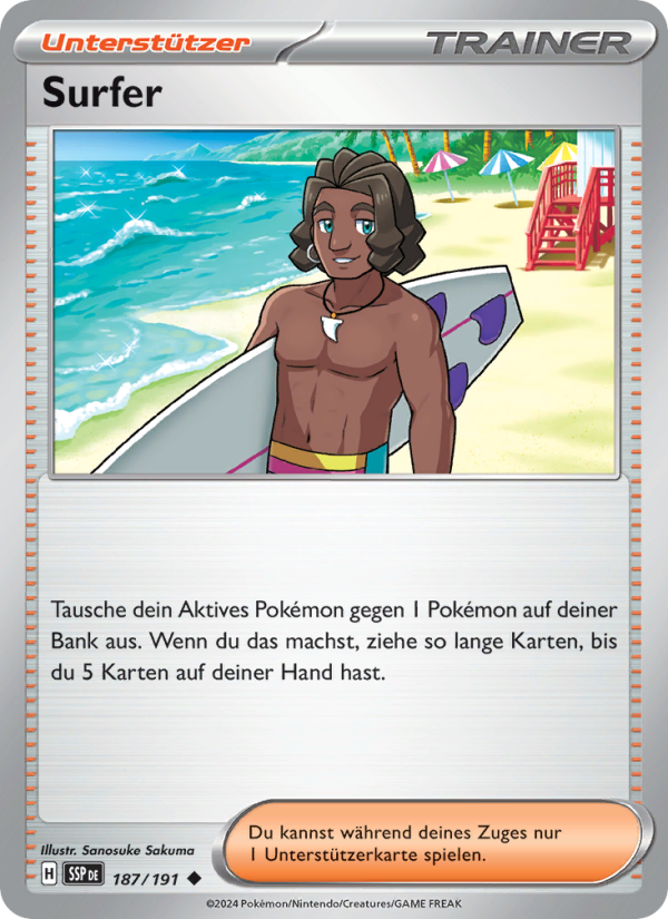 Surfer 187 — Surging Sparks (German Pokémon TCG card)