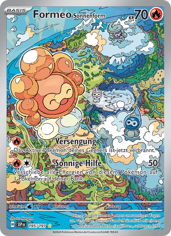 Formeo Sonnenform 195 — Surging Sparks (German Pokémon TCG card)