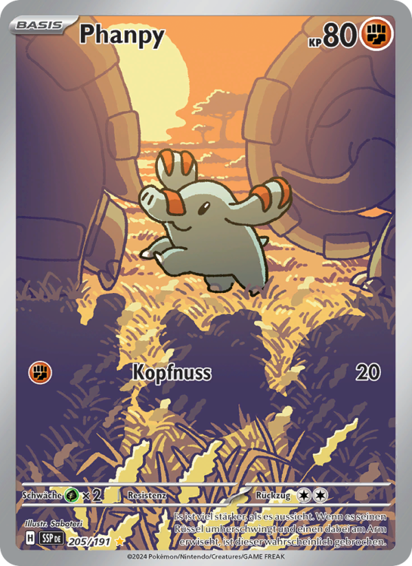 Phanpy 205 — Surging Sparks (German Pokémon TCG card)