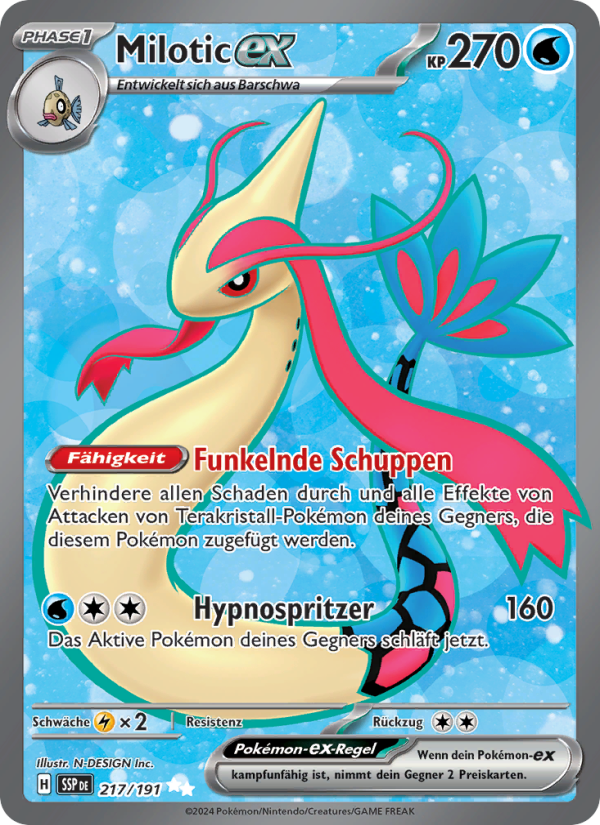 Milotic-ex 217 — Surging Sparks (German Pokémon TCG card)