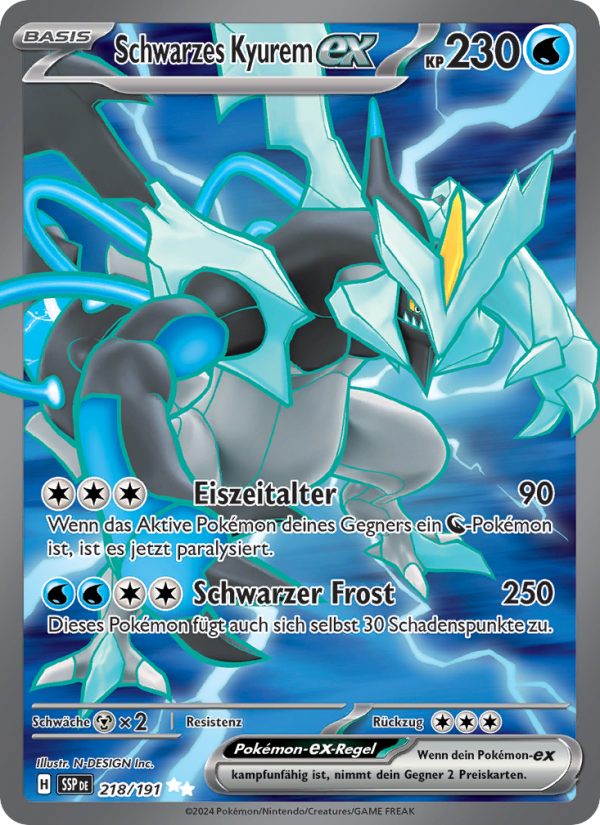 Schwarzes Kyurem-ex 218 — Surging Sparks (German Pokémon TCG card)