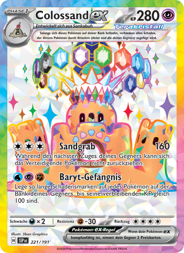 Colossand-ex 221 — Surging Sparks (German Pokémon TCG card)