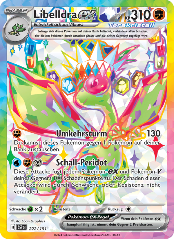 Libelldra-ex 222 — Surging Sparks (German Pokémon TCG card)
