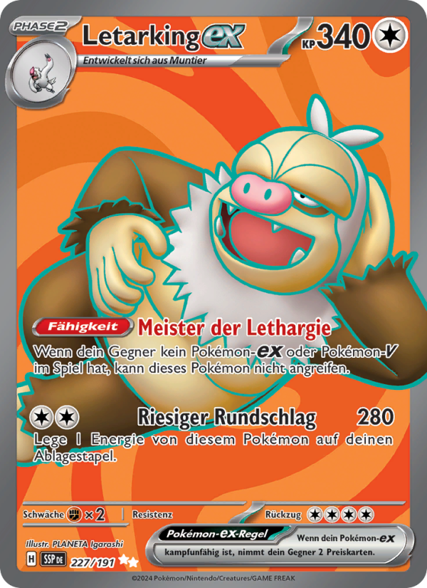 Letarking-ex 227 — Surging Sparks (German Pokémon TCG card)