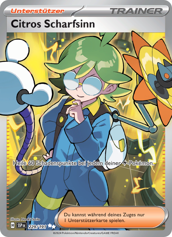 Citros Scharfsinn 229 — Surging Sparks (German Pokémon TCG card)