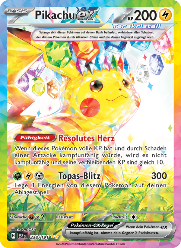 Pikachu-ex 238 — Surging Sparks (German Pokémon TCG card)