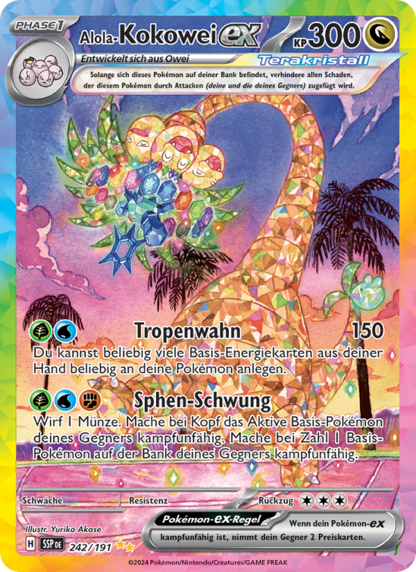 Alola-Kokowei-ex 242 — Surging Sparks (German Pokémon TCG card)