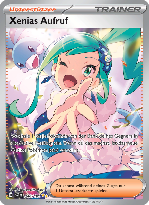 Xenias Aufruf 246 — Surging Sparks (German Pokémon TCG card)
