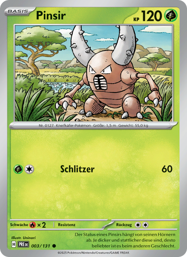 Pinsir 003 — Prismatische Entwicklungen (German Pokémon TCG card)