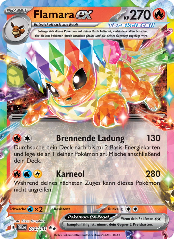 Flamara-ex 014 — Prismatische Entwicklungen (German Pokémon TCG card)