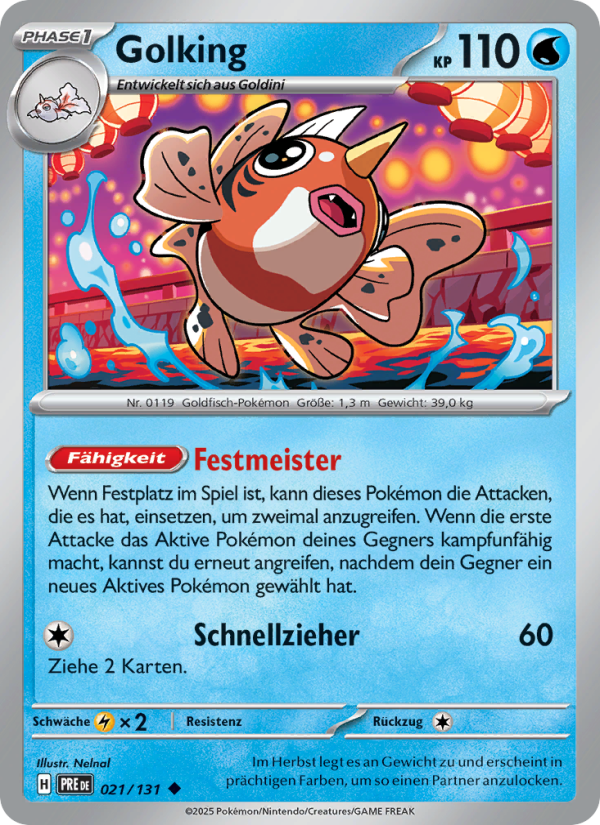 Golking 021 — Prismatische Entwicklungen (German Pokémon TCG card)