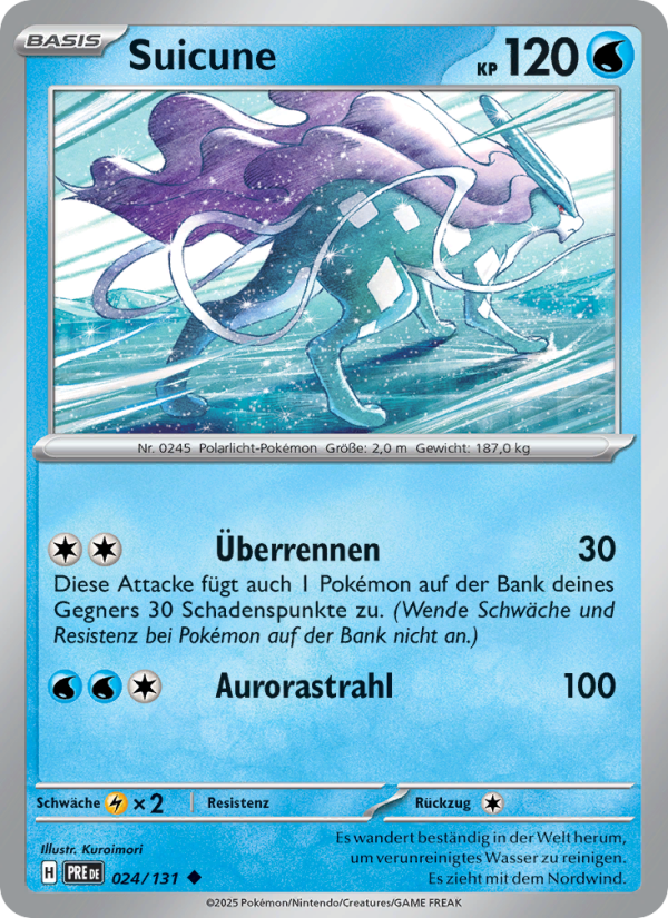 Suicune 024 — Prismatische Entwicklungen (German Pokémon TCG card)