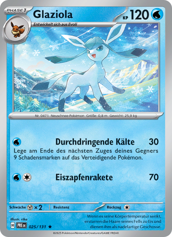 Glaziola 025 — Prismatische Entwicklungen (German Pokémon TCG card)