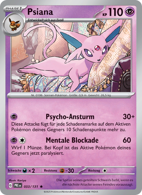 Psiana 033 — Prismatische Entwicklungen (German Pokémon TCG card)