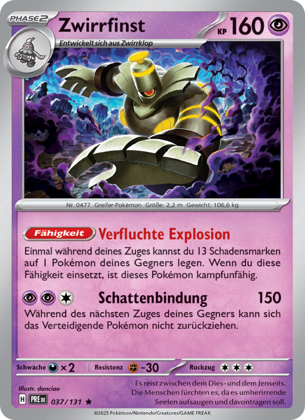 Zwirrfinst 037 — Prismatische Entwicklungen (German Pokémon TCG card)